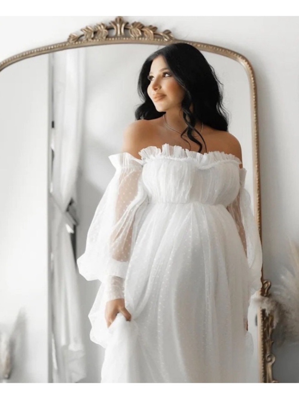 White Maternity Maxi Dress